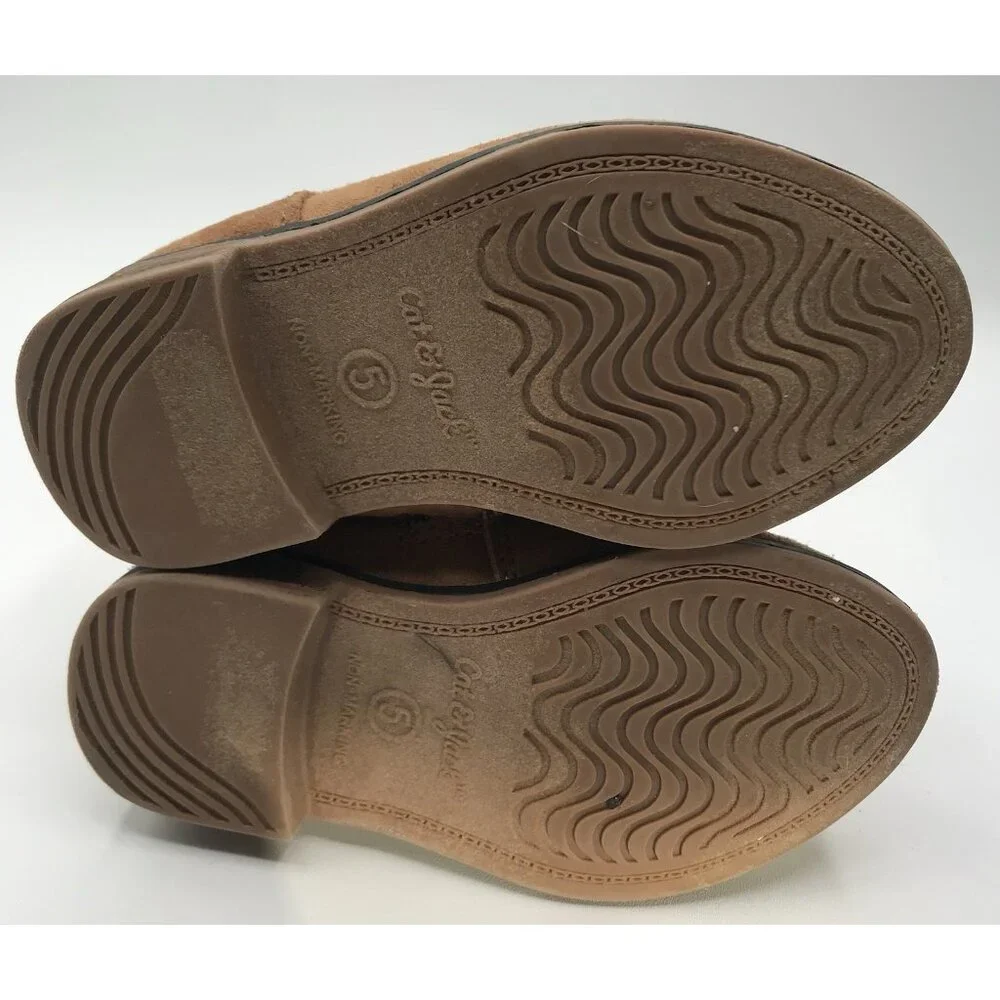Cat & Jack Boots Girls Toddler Size 7 Penelope Zipper Cognac Tan‎ Faux Suede